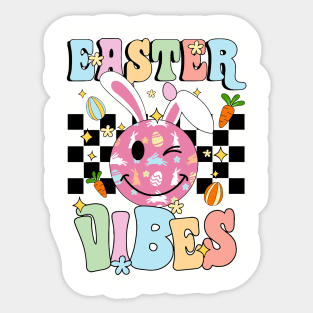 Easter Vibes Smiles Happy Face Bunny Happy Easter Sticker